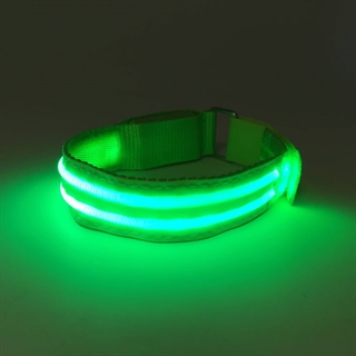 Genopladeligt LED armbånd til løbere - Grøn